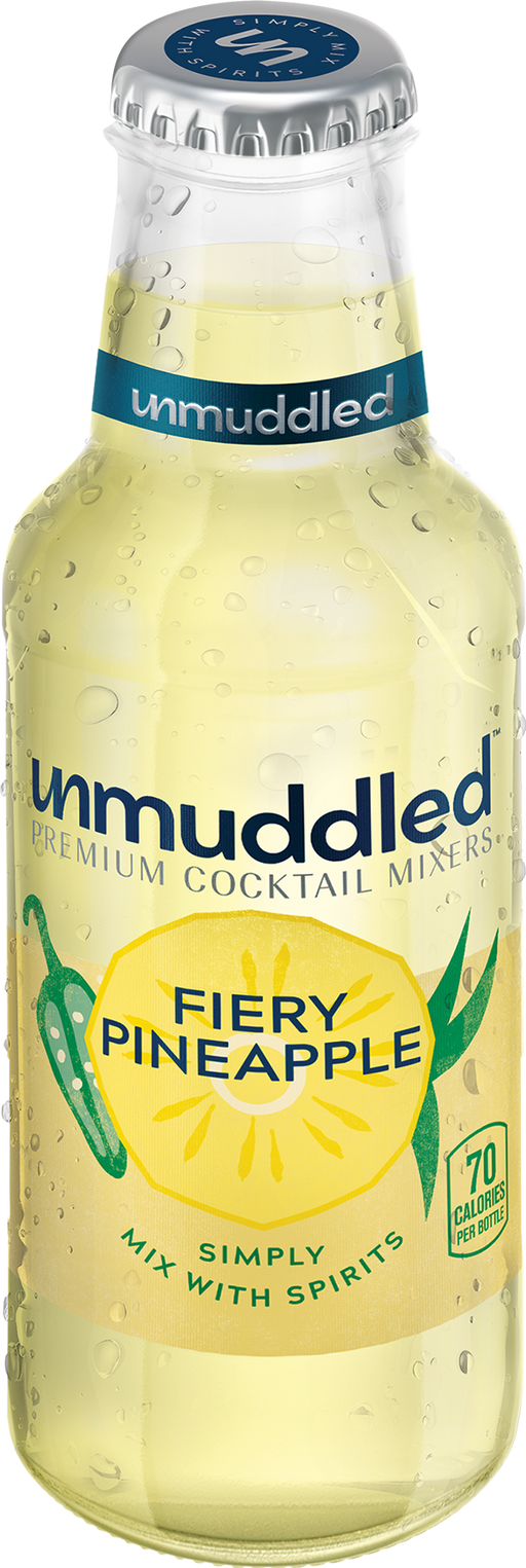A bottle of Fiery Pineapple Mixer
